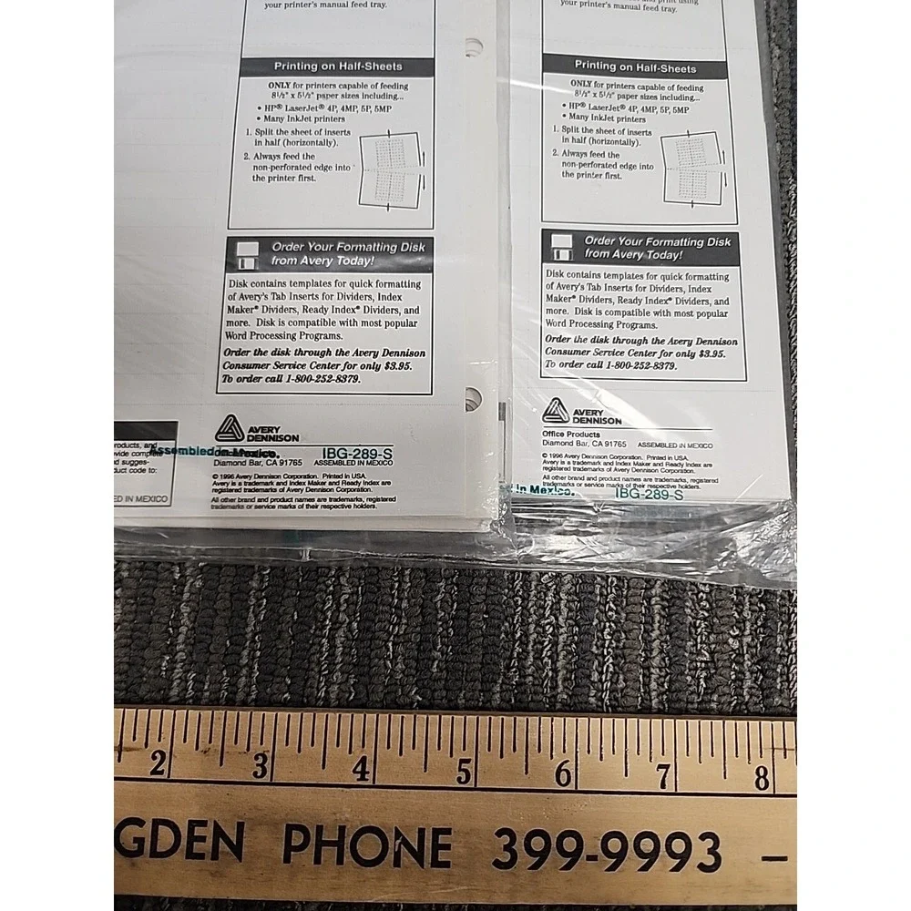 (2) 1996 Avery Pocket Divider New‎ In Package.